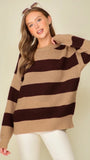 Oversized Stripe Crewneck Sweater