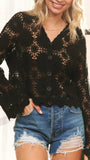Crochet Floral Button Up