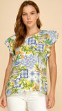 Sunny Vibes Flutter Sleeve Top