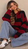 Oversized Stripe Crewneck Sweater