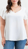 Lace Back Ruffle Sleeve Top