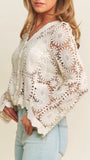 Crochet Floral Button Up