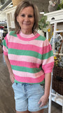Stripe Short Sleeve Top