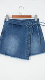 Wrapped Denim Skort