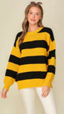 Oversized Stripe Crewneck Sweater