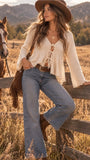 Tie Front Peplum Cardigan