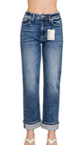 Zenana Cuffed Straight Denim