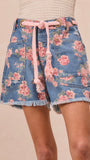Floral Denim Shorts