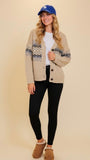 Fair Isle V-neck Button Cardigan
