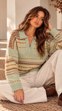 Collared Fair Isle Knit Sweater