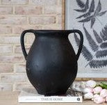 11.8 Black, 2 Handle Jug Vase