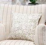16 X 16 Beige Floral & Leaf Pillow