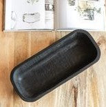 19 BLK WOOD DOUGH BOWL