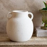 11.8 White, 2 Handle Jug Vase