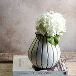 7.5 Beige Stripe Ceramic Vase