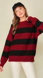 Oversized Stripe Crewneck Sweater