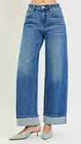Slouchy Wide Leg Jeans With Cuffed Jeans