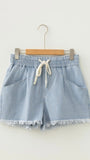 Drawstring Casual Denim Shorts