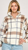 Sherpa Half Zip Up With Mock-neck Collar