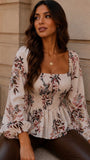 Floral Smocked Peplum Top