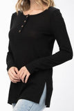 Henley Waffle Knitted Top