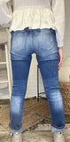 KanCan Mid Rise Skinny Straight - Rise 9" Inseam 32" with Cuff 30"
