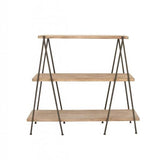 WOOD METAL 3-TIER SHELF 59"W, 51"H