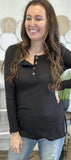 Henley Waffle Knitted Top